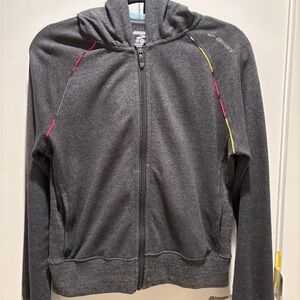 Brooks Womens Charcoal Jacket with Red and Yellow Accents